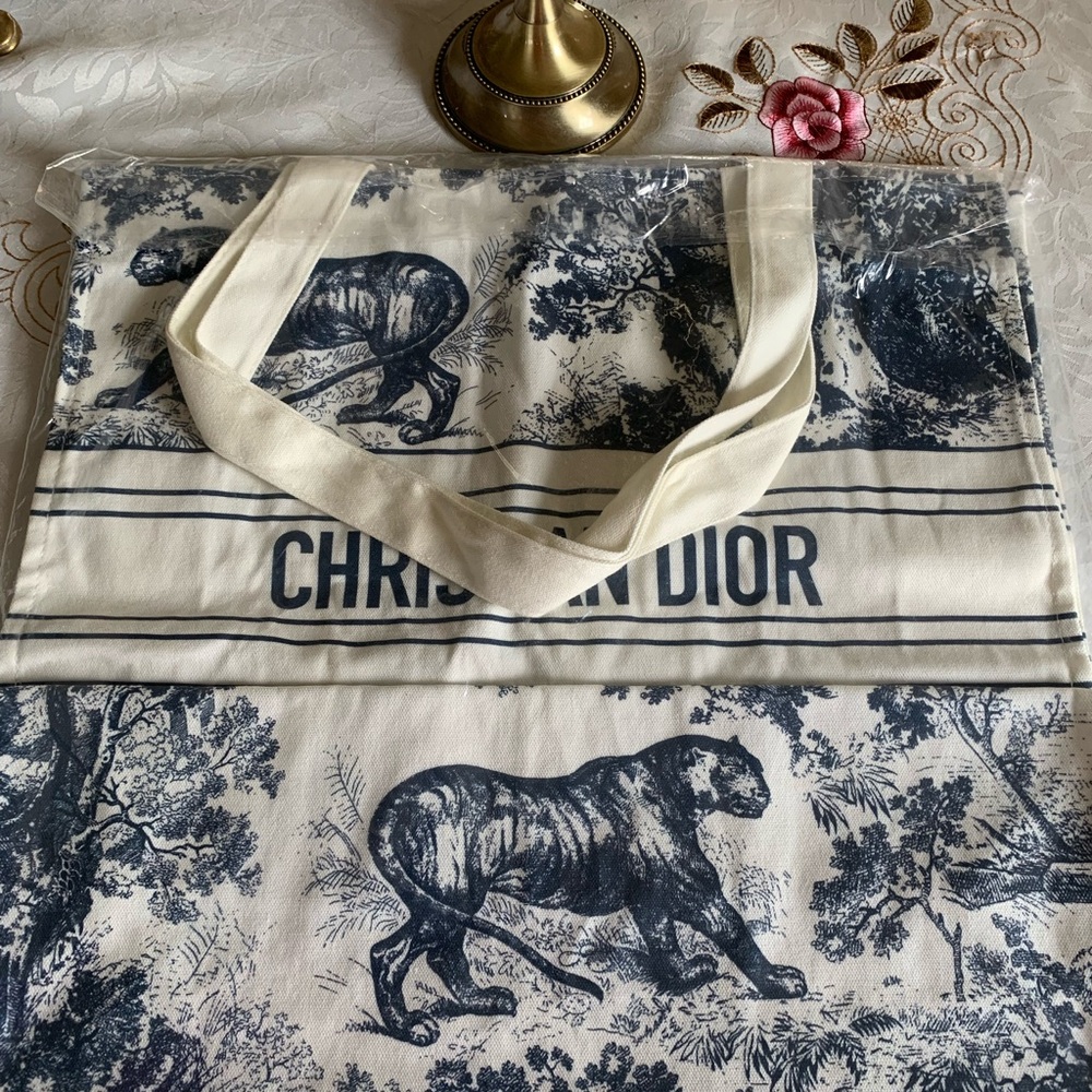 Christian Dior Tote Bag with Animal Print